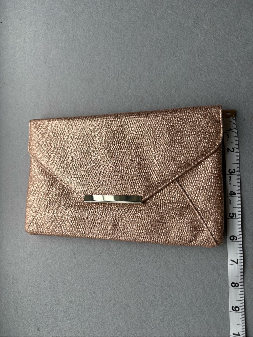 Style & Co Pink Blush Metallic Glittery Envelope Clutch Purse - Picture 3 of 7